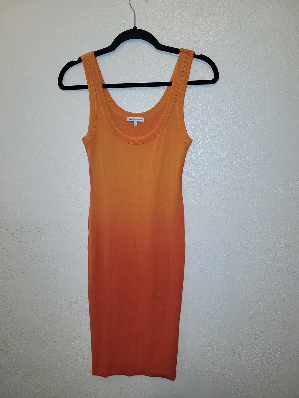 Cotton Citizen Verona Midi Dress Ribbed Tank Orange ombre Small